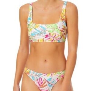 Tropical Leaf Print Bikini Set SZ XL